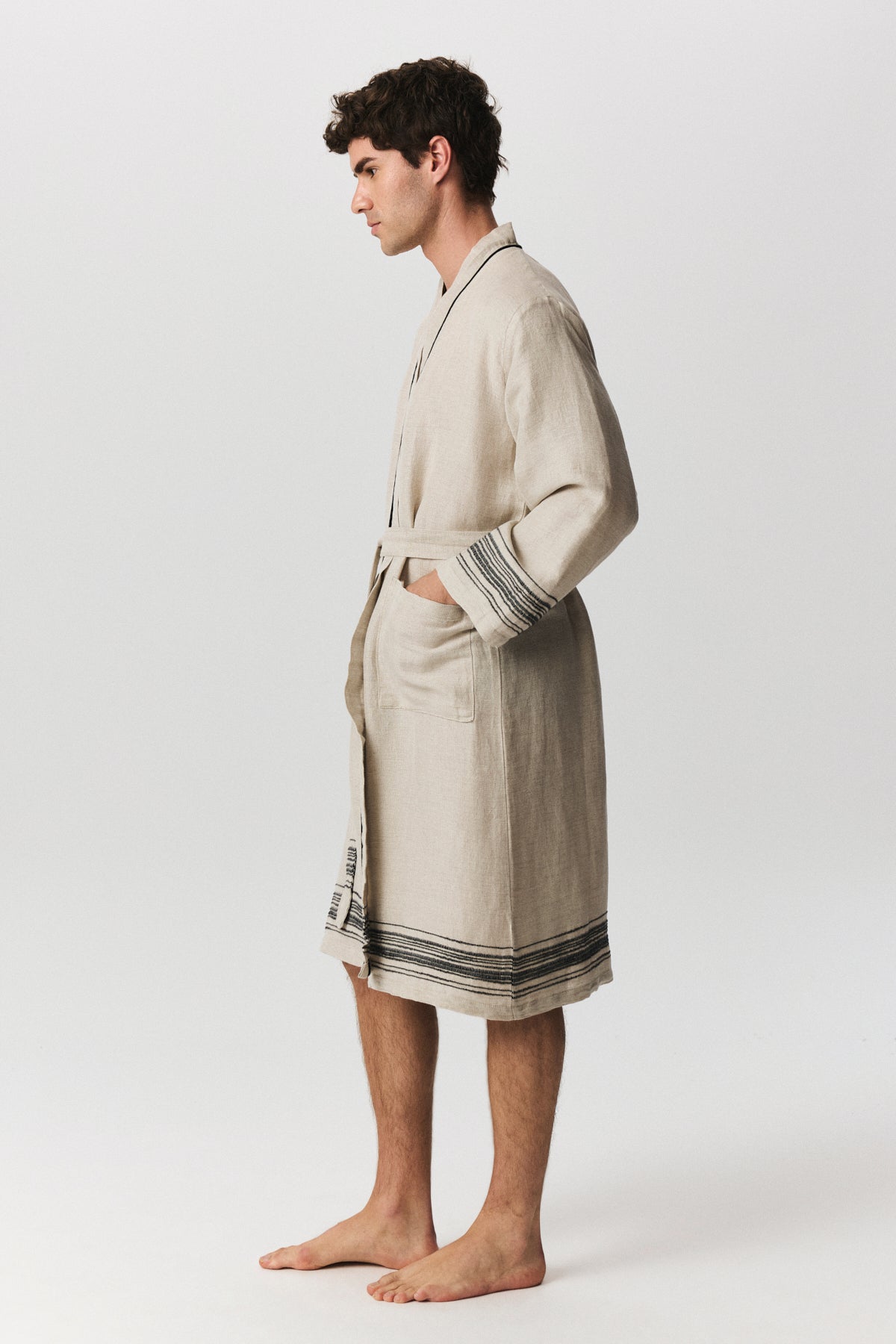 Marl Linen Bathrobe