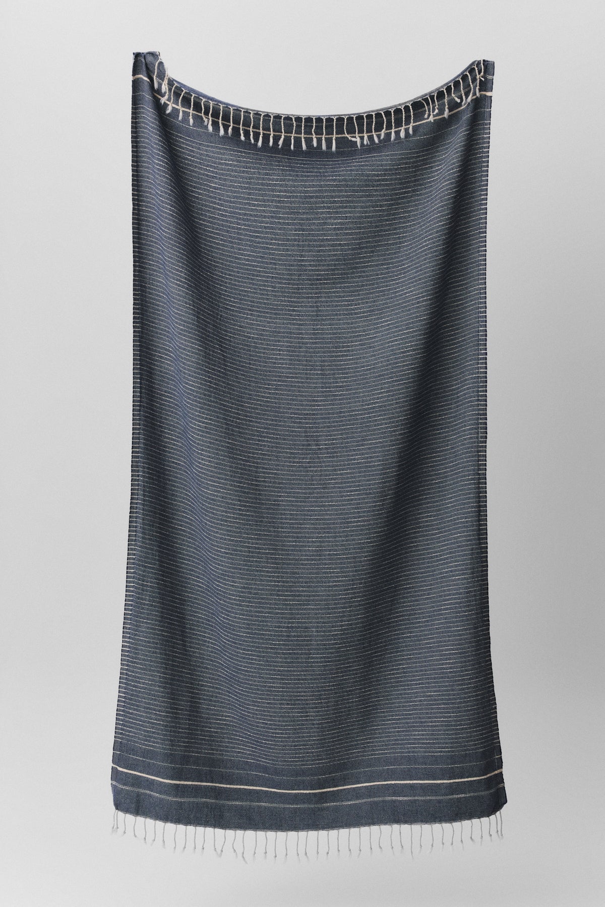 Perla striped linen peshtemal in sky blue