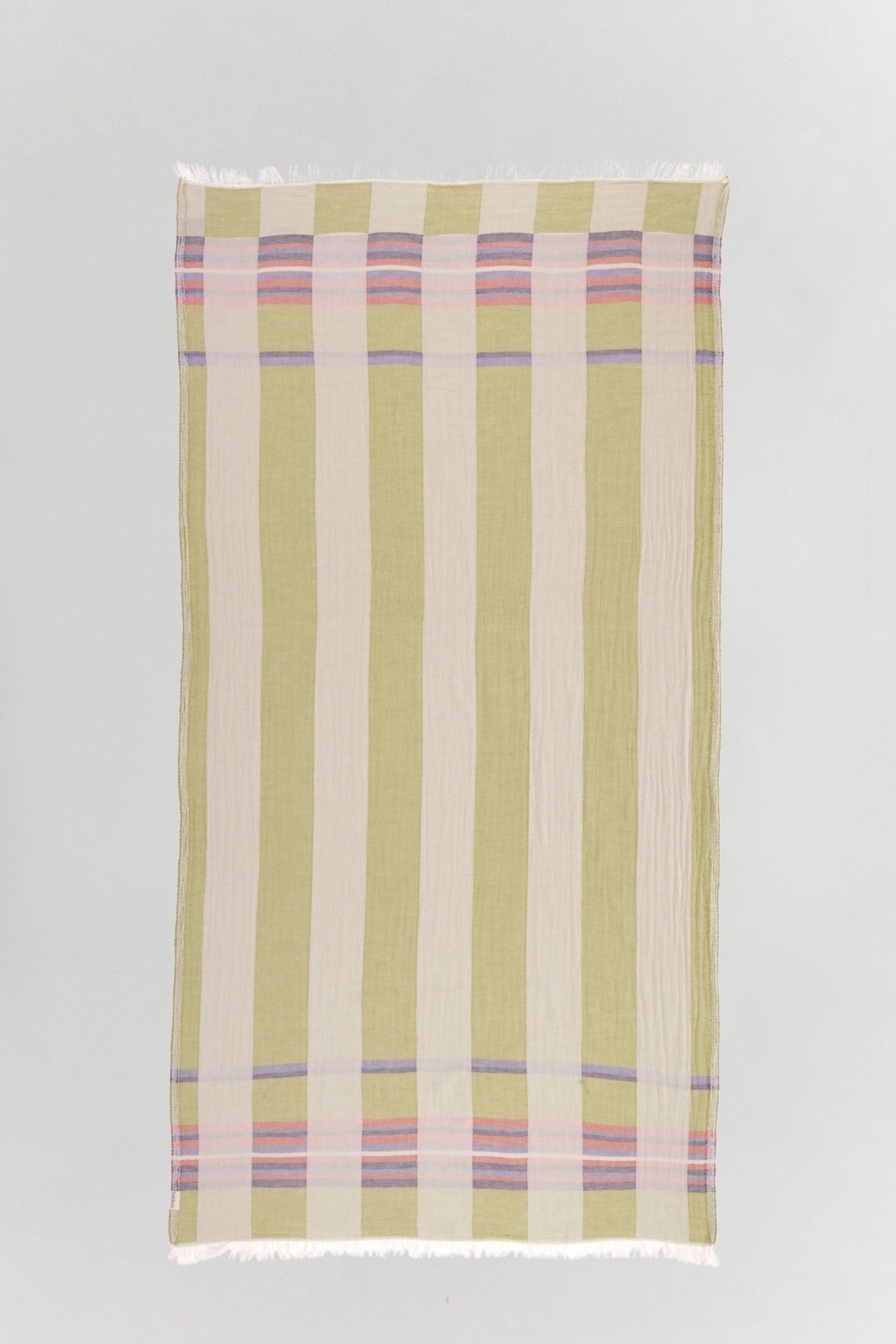 Vesta peshtemal with woven block pattern and reversible double-sided design