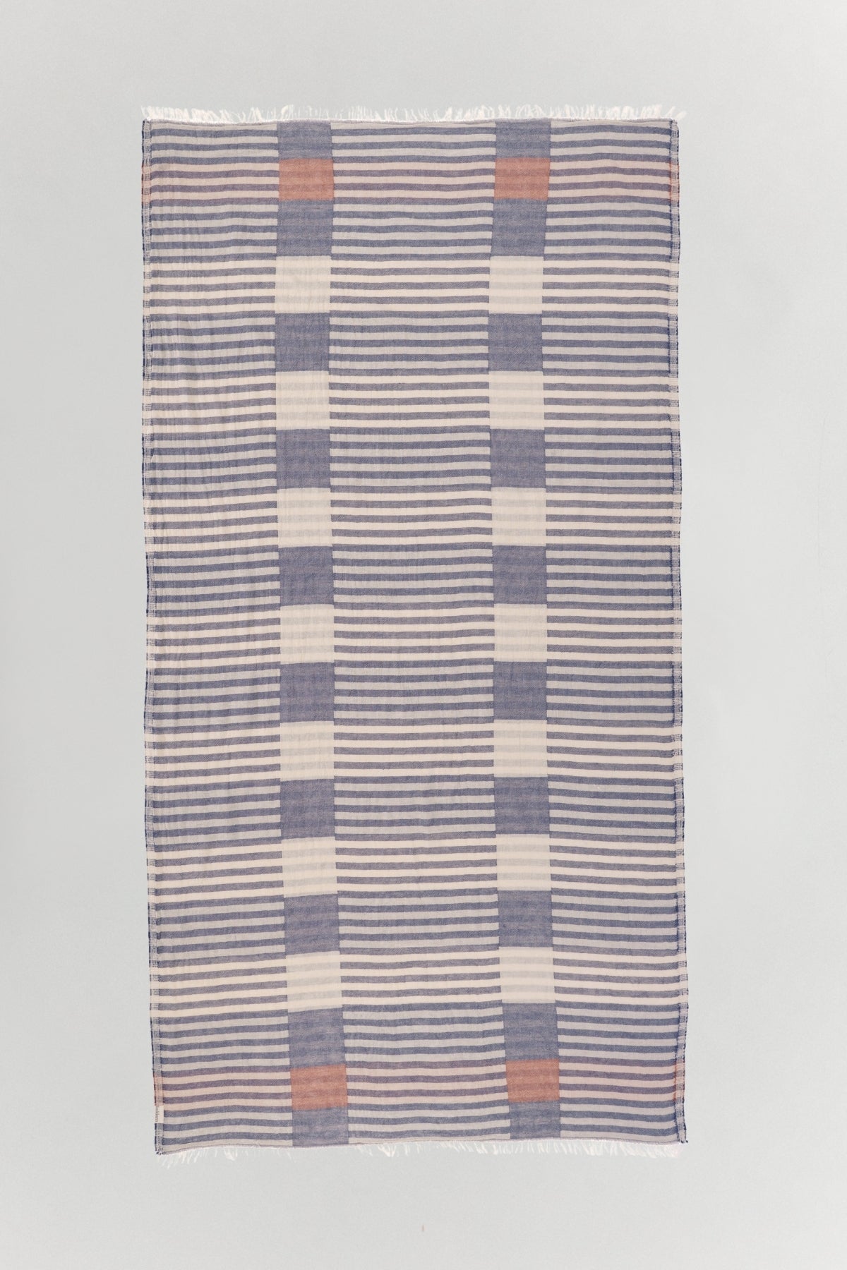 Strada reversible peshtemal with block pattern weave in two colors