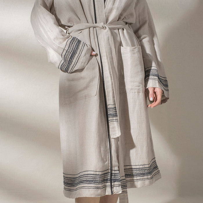 Marl Linen Bathrobe