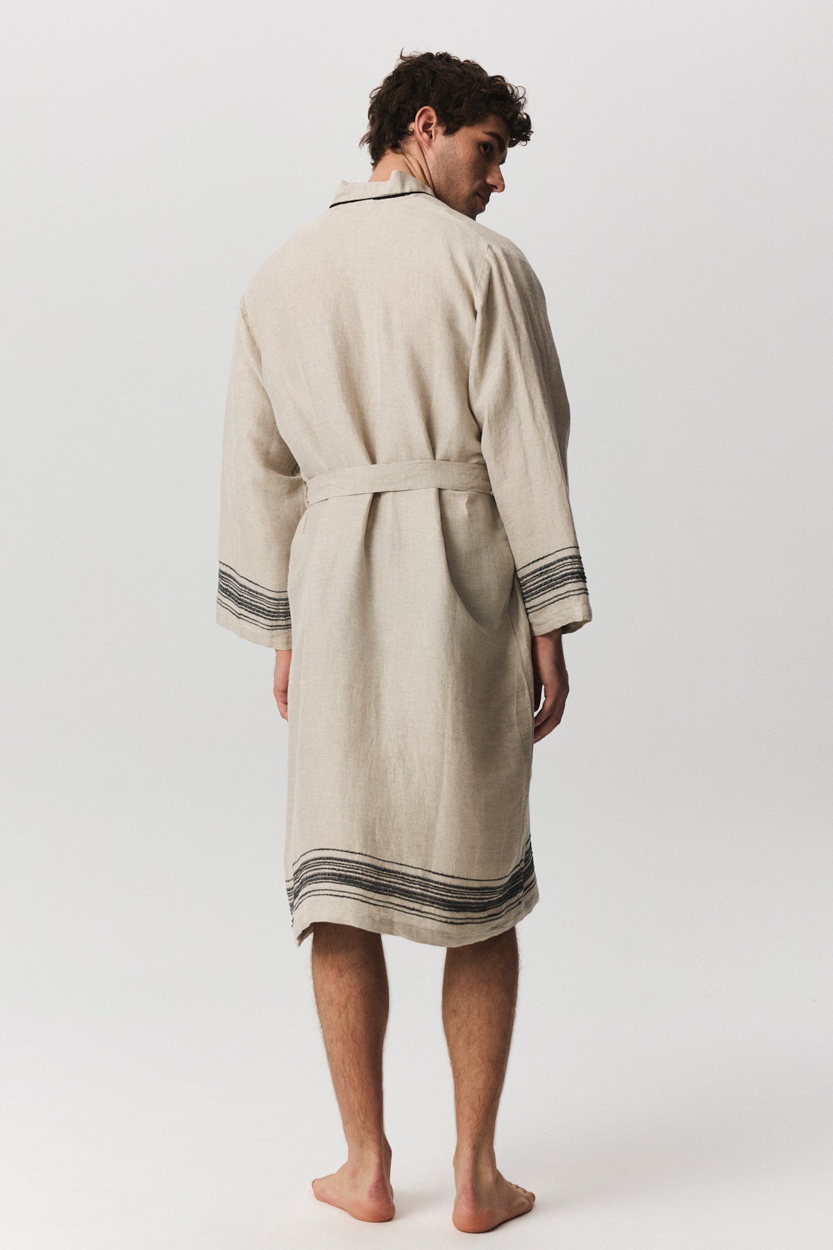 Marl Linen Bathrobe