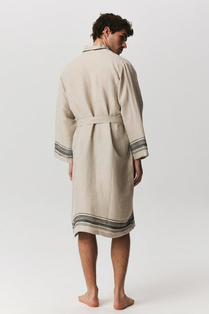 Marl Linen Bathrobe