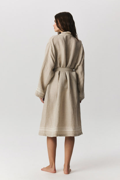 Marl Linen Bathrobe