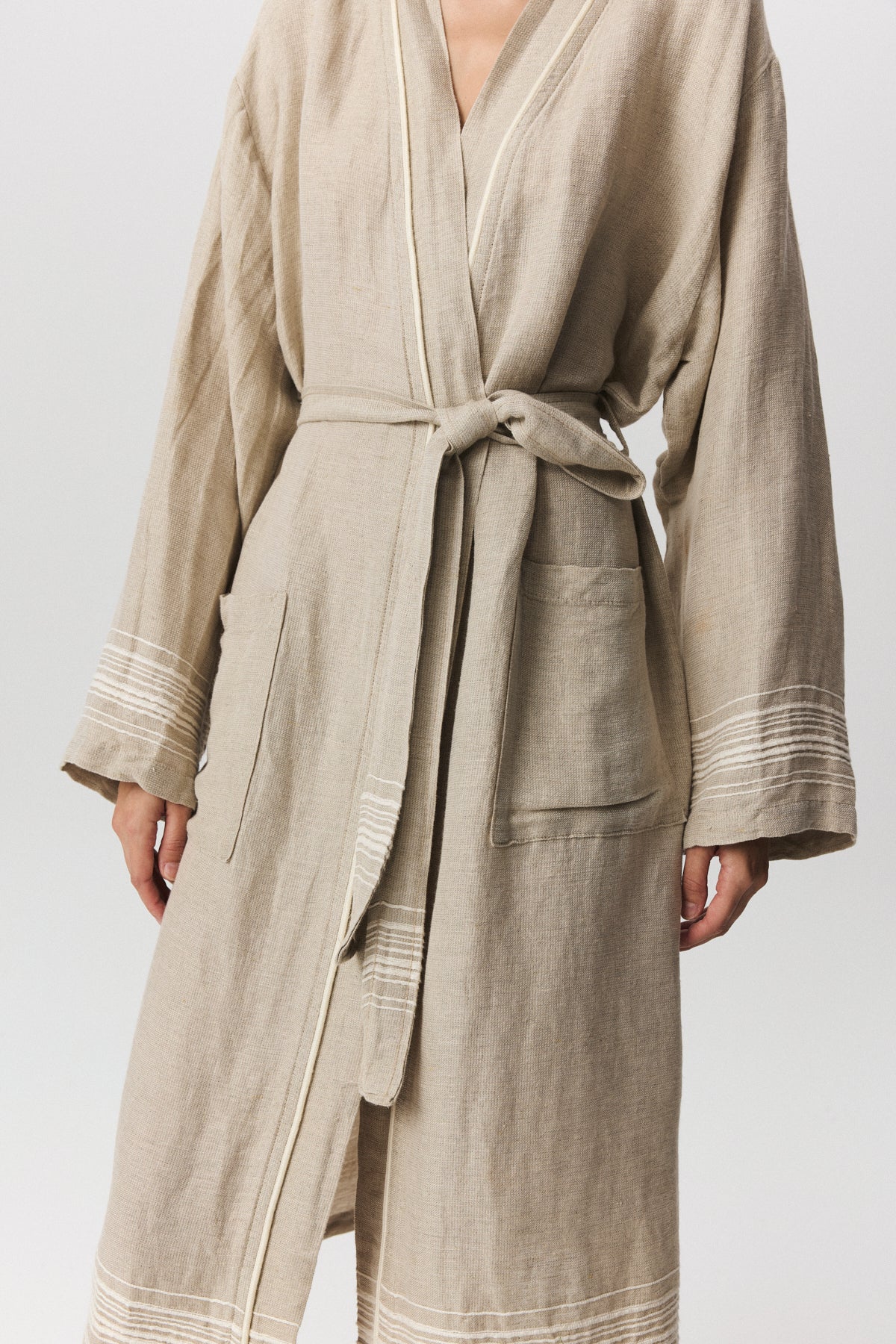 Marl Linen Bathrobe