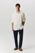 Ravello softened linen shirt with milk-tone buttons in regular fit