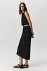 Pagos wrap pareo skirt with side tie and zigzag contrast stitching