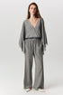 Laura reversible cotton-linen crop top with frayed cuffs on white background