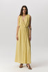 Selene beach dress with adjustable shoulder ties in cotton linen blend