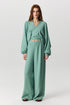 Selene linen cotton trousers with elasticized waist and relaxed fit