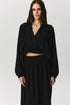 Selene reversible crop top in natural cotton linen blend with wrap tie