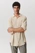 Kafka cotton-linen shirt with textured weave and milk-toned buttons