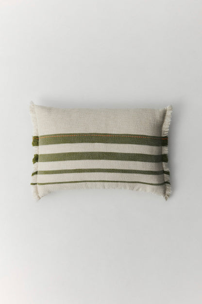 Lotto linen blend cushion cover with subtle stripe detail and concealed zipper