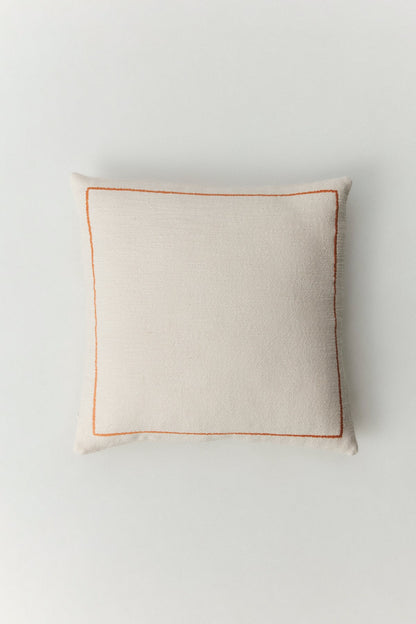 Demre embroidered cushion cover in navy on textured fabric