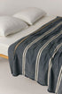 Aren herringbone linen bed cover with striped sporty design