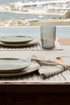 Gusto linen placemat set with linear print detail