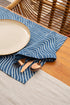 Salut linen placemat set with flowing linear print design