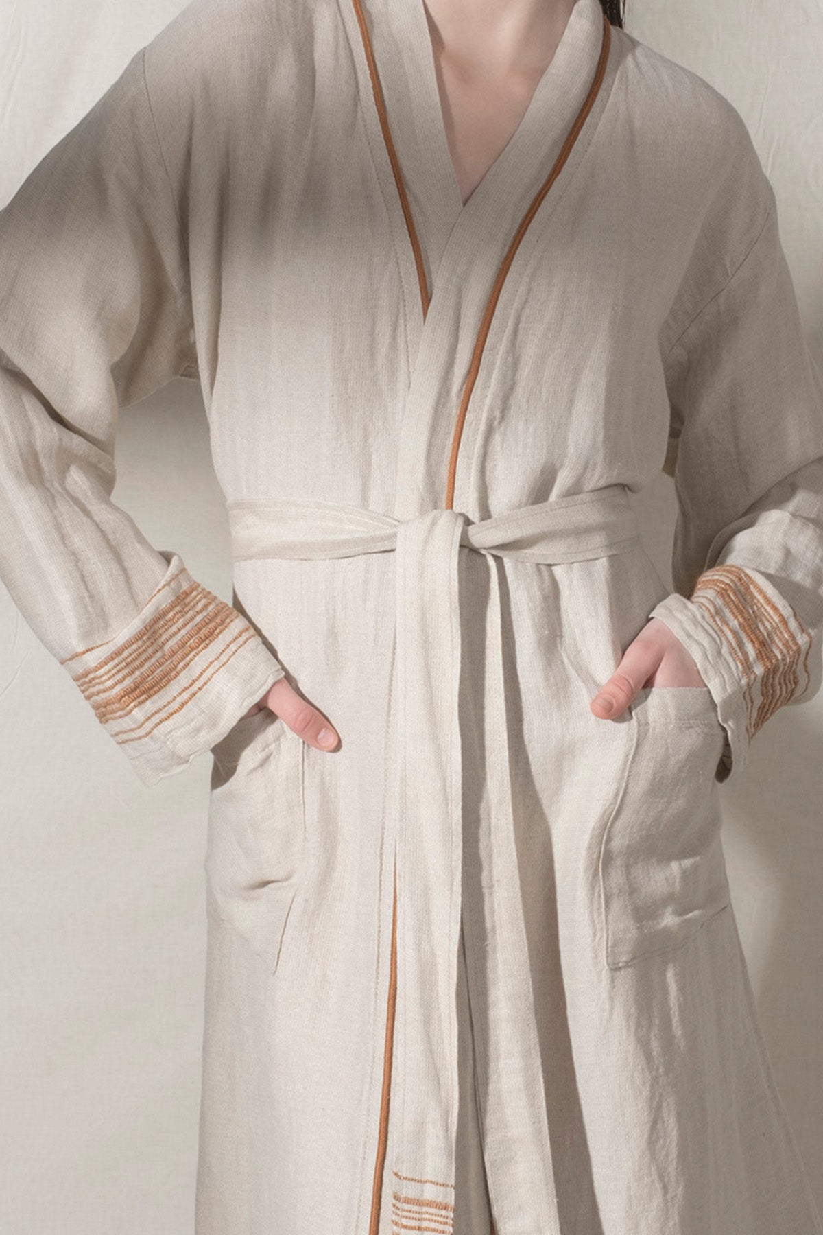 Marl Linen Bathrobe