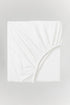 Crinkle fitted bed sheet in soft cotton with natural texture
