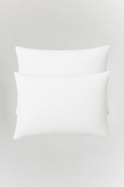 Set of two crinkle cotton pillow covers in natural texture