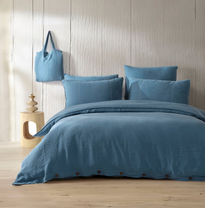 Galya Linen Duvet Cover Set with Bag