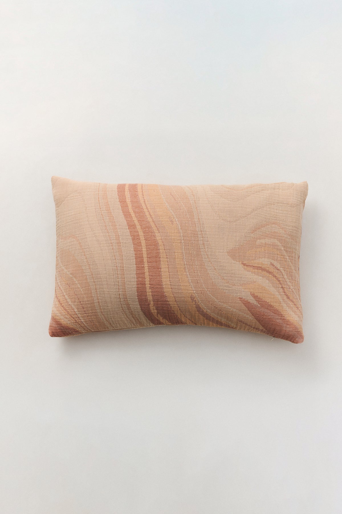 Marble cotton cushion with stone-inspired jacquard texture