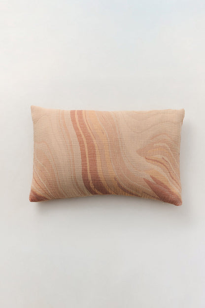 Marble cotton cushion with stone-inspired jacquard texture