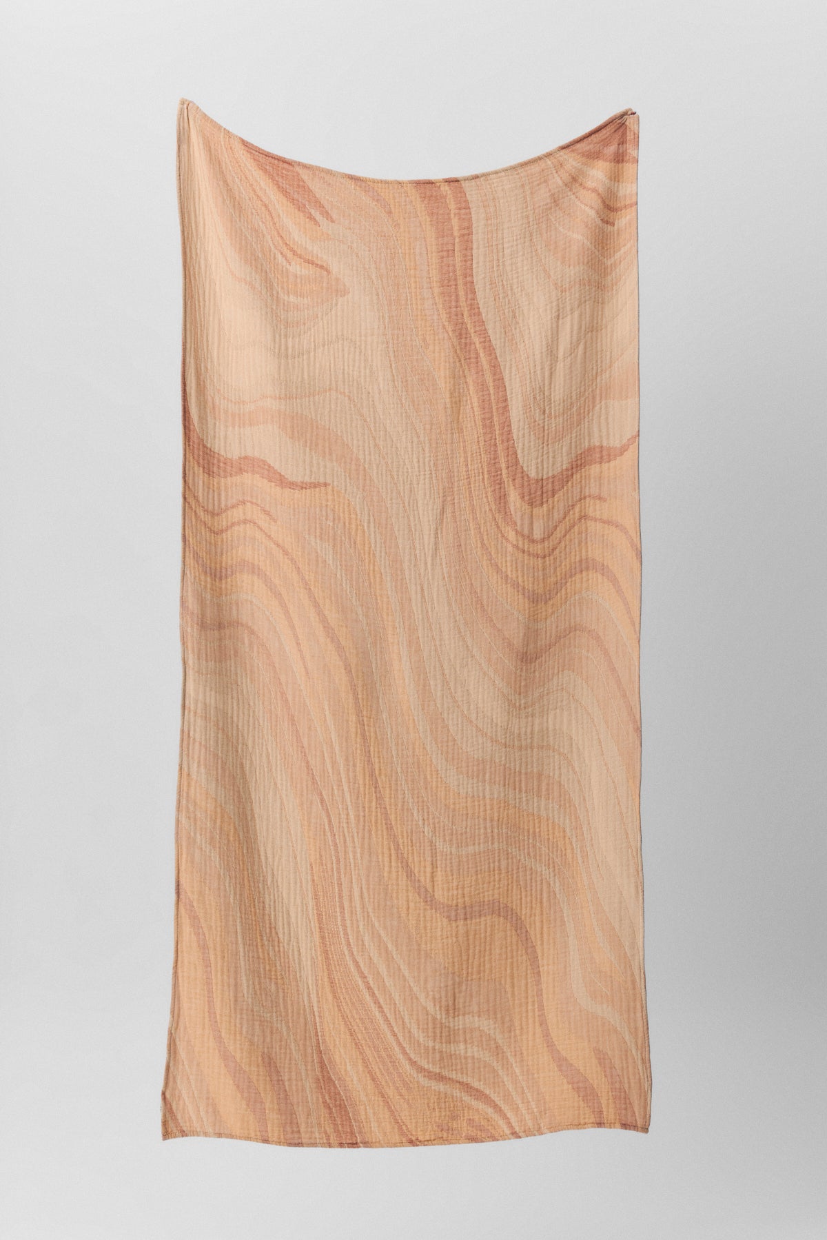 Marble peshtemal in earthy stone tones with jacquard texture