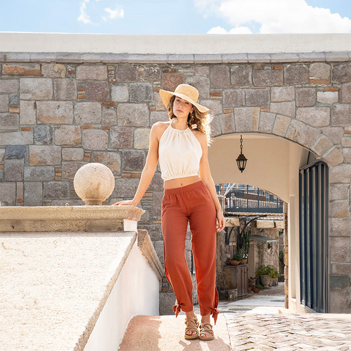 Sahra Laced Linen Trousers