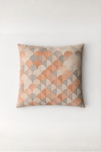 Piedra cushion with Tripolis mosaic pattern in cotton-linen blend