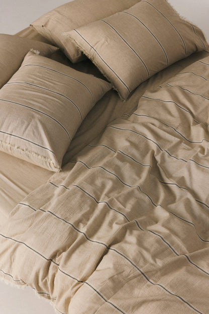 Ravenna yarn-dyed cotton duvet cover set with fine stripe details