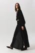 Selene skirt in cotton-linen blend with side slit and elasticized waist