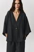 Seta linen cupro jacket with flowing silhouette and bone button detail