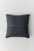 Talin wool cushion with natural texture and decorative zigzag stitching